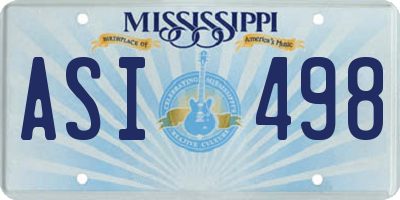 MS license plate ASI498