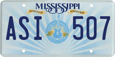 MS license plate ASI507