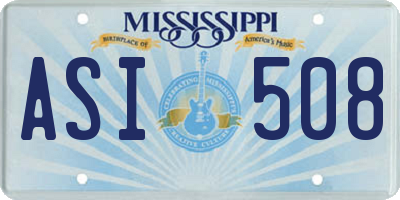 MS license plate ASI508