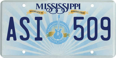 MS license plate ASI509