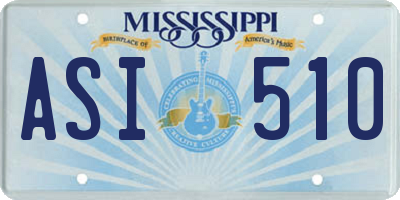 MS license plate ASI510