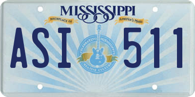 MS license plate ASI511