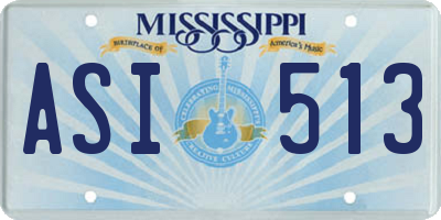 MS license plate ASI513
