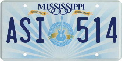 MS license plate ASI514