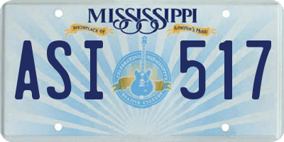 MS license plate ASI517