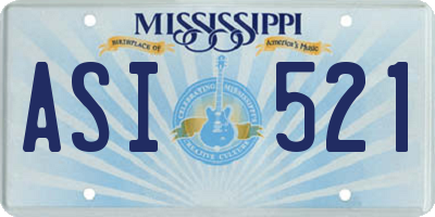 MS license plate ASI521