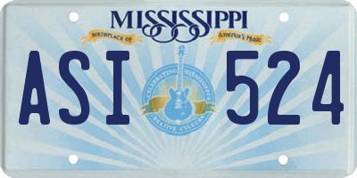 MS license plate ASI524