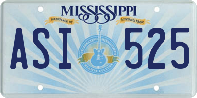 MS license plate ASI525