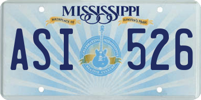MS license plate ASI526