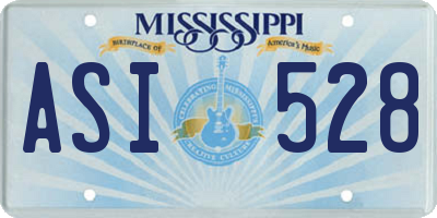 MS license plate ASI528