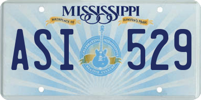 MS license plate ASI529