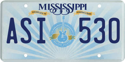 MS license plate ASI530