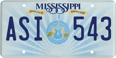 MS license plate ASI543