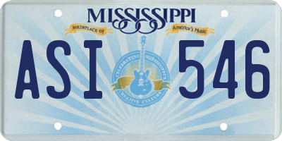MS license plate ASI546