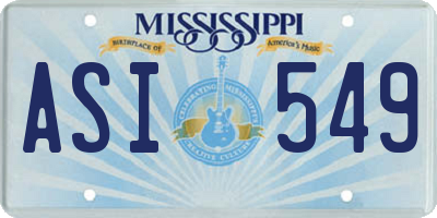 MS license plate ASI549