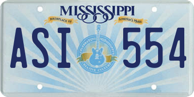 MS license plate ASI554