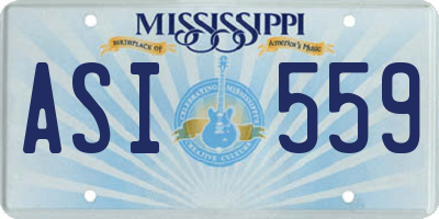 MS license plate ASI559