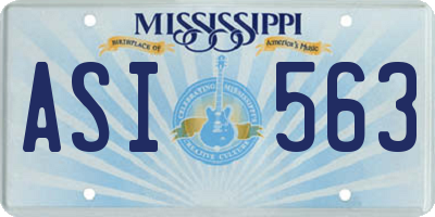 MS license plate ASI563