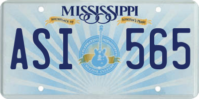 MS license plate ASI565