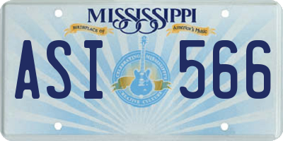 MS license plate ASI566