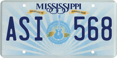 MS license plate ASI568