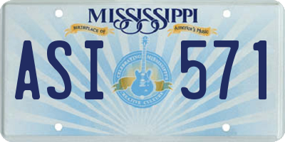 MS license plate ASI571