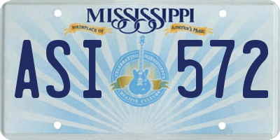 MS license plate ASI572