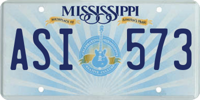 MS license plate ASI573