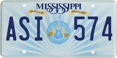 MS license plate ASI574
