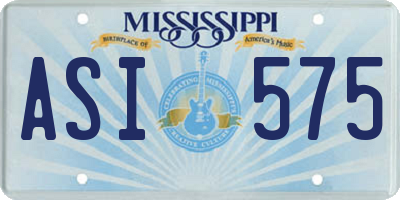 MS license plate ASI575