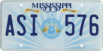MS license plate ASI576