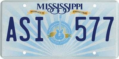 MS license plate ASI577
