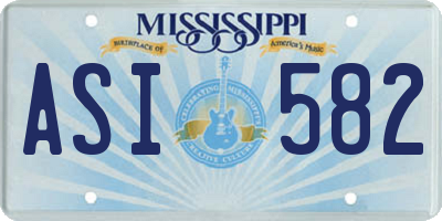 MS license plate ASI582