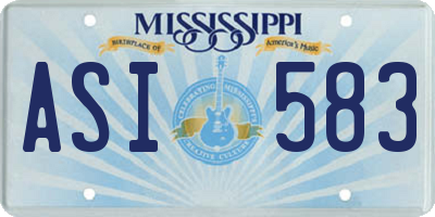 MS license plate ASI583