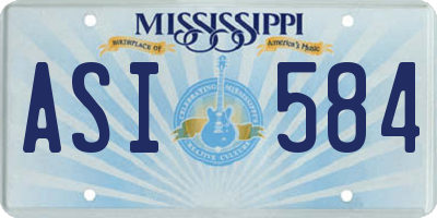 MS license plate ASI584