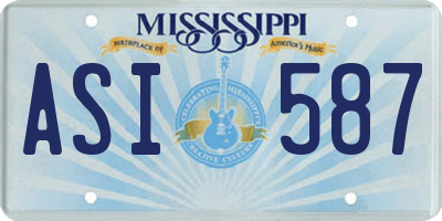 MS license plate ASI587