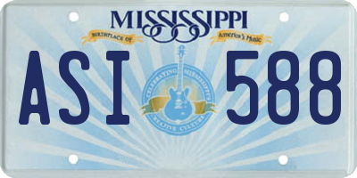 MS license plate ASI588