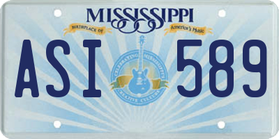 MS license plate ASI589