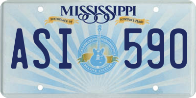 MS license plate ASI590