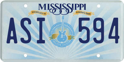 MS license plate ASI594