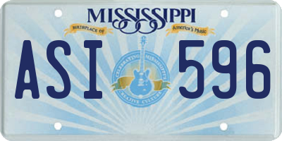 MS license plate ASI596