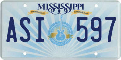 MS license plate ASI597