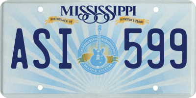 MS license plate ASI599