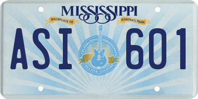 MS license plate ASI601