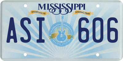 MS license plate ASI606