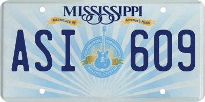 MS license plate ASI609