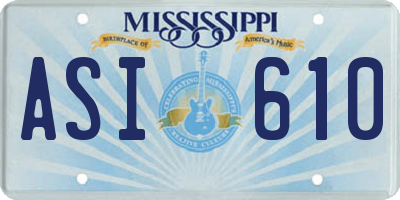 MS license plate ASI610