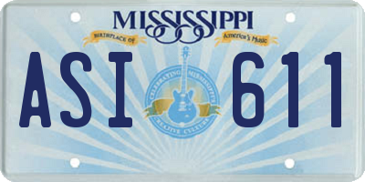 MS license plate ASI611