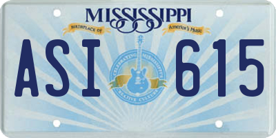 MS license plate ASI615