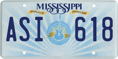 MS license plate ASI618
